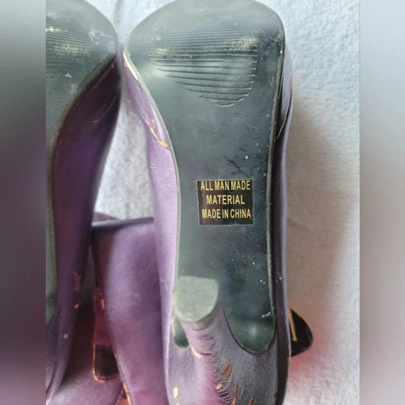 Purple and  Gold High Heels Boots - Picture 10 of 16